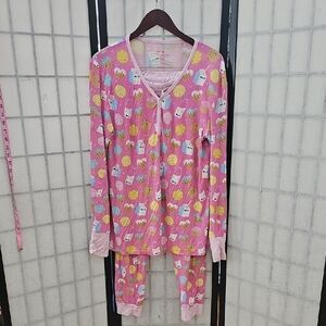 Little Sleepies Pink and Yellow Pajama Set with Fun Prints